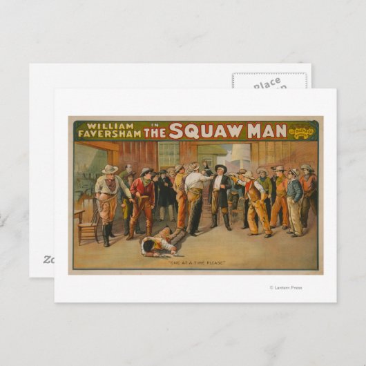 Het Man Western Drama Theater Poster Briefkaart (Voorkant / Achterkant)