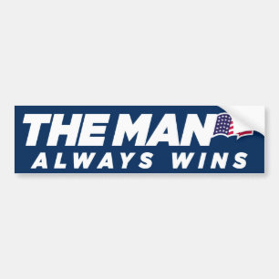 Het Man wint altijd Bumpersticker