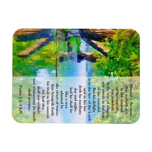 Het Man wordt afgestompt - Psalm 1:1-3 Magneet (Horizontaal)