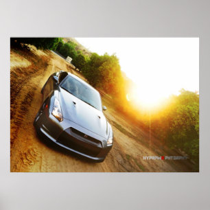 Het Mandarijnse Poster print Nissan GT-R in Grove