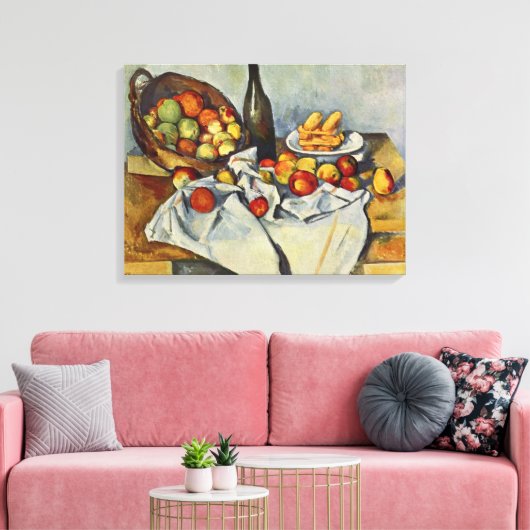 Het mandje appels van Paul Cezanne Canvas Afdruk (Insitu (Woonkamer))