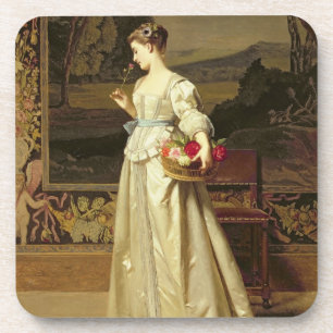 Het mandje van het Roos (olie op het paneel) Drankjes Onderzetter