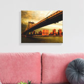 Het Manhattan-uitzicht aan de kant van Brooklyn (N Canvas Afdruk (Insitu (Woonkamer))
