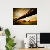 Het Manhattan-uitzicht aan de kant van Brooklyn (N Poster (Thuiskantoor)