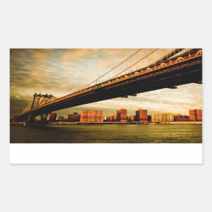 Het Manhattan-uitzicht aan de kant van Brooklyn (N Rechthoekige Sticker