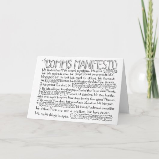 Het manifest Comms Kaart (Voorkant)