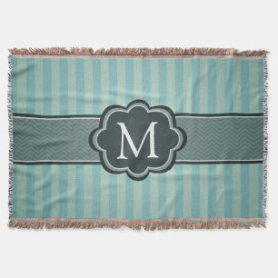 Het mannelijke Blauwgroen Blauwe Monogram van de Deken