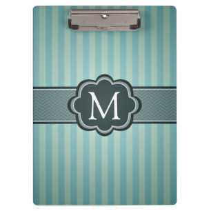 Het mannelijke Blauwgroen Blauwe Monogram van de Klembord