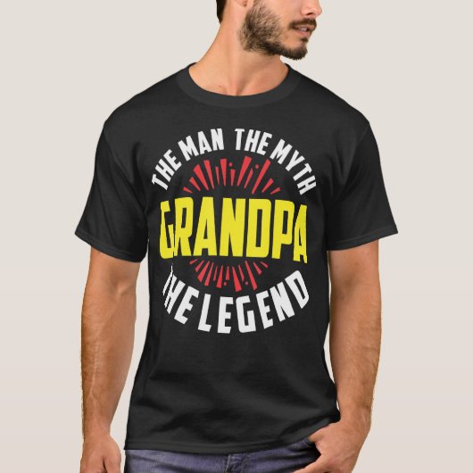 Het Mannen Man De mythe De legende Opa Vaders D T-shirt (Voorkant)