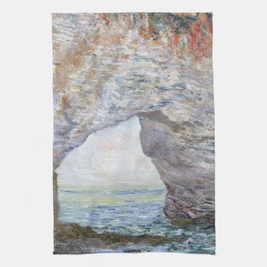 Het Manneporte nabij Étretat door Claude Monet Theedoek (Verticaal)