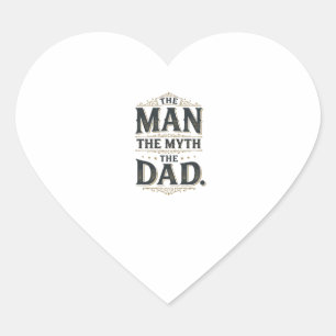 Het Mannetje De Mythe De Papa Vintage Typografie T Hart Sticker