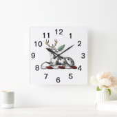 Het Mannetje van herten met Embleem van CREST van Vierkante Klok (Huis)