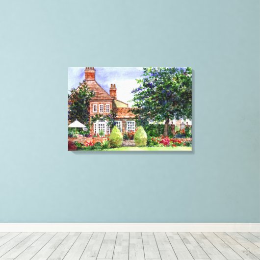 Het Manor House Wall Art Canvas Afdruk (Insitu (Houten vloer))