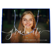 Het manuscript Afstuderen Afstuderen Blauw Foto Groot Cadeauzakje (Voorkant)