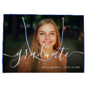 Het manuscript Afstuderen Afstuderen Blauw Foto Groot Cadeauzakje (Achterkant)