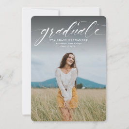 Het manuscript afstuderen blauwe één fotoaankondig