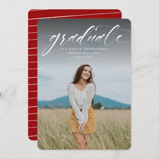 Het manuscript afstuderen eenvoudige één aankondig (Voorkant / Achterkant)