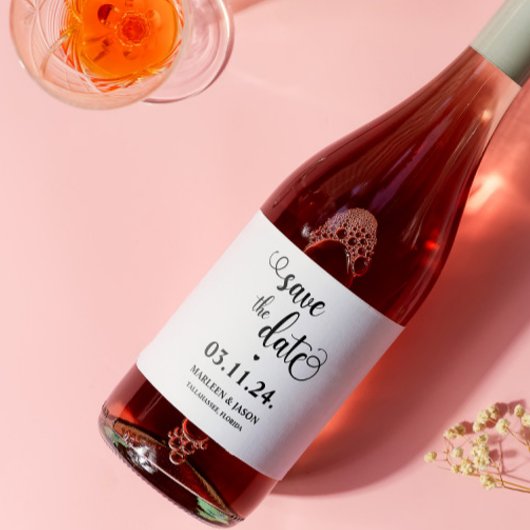 Het manuscript bewaart de datum sparkling wijnetiket