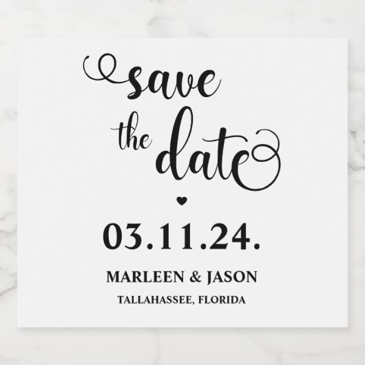 Het manuscript bewaart de datum sparkling wijnetiket (Enkel label)