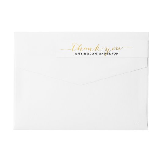 Het manuscript Dank u het Etiket van het Adres van (Achterkant)