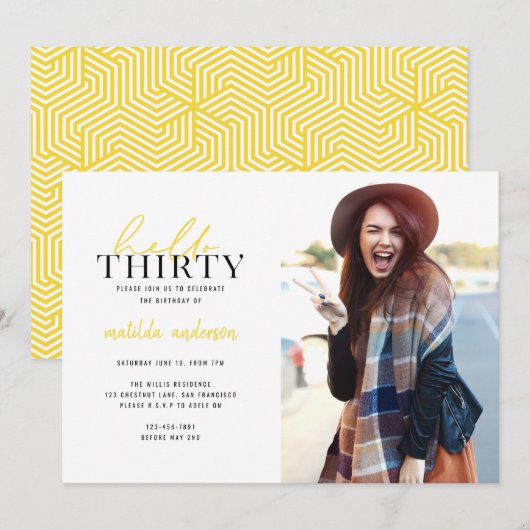 Het manuscript & geometrische dertigste verjaardag (Voorkant / Achterkant)