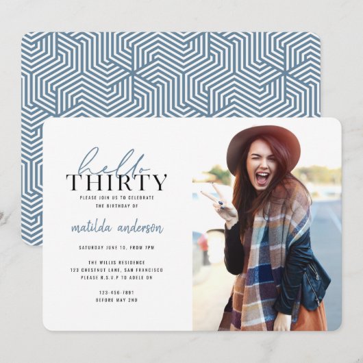 Het manuscript & geometrische dertigste verjaardag (Voorkant / Achterkant)