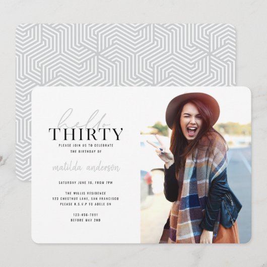 Het manuscript & geometrische dertigste verjaardag (Voorkant / Achterkant)