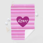 Het Manuscript & het Hart van de liefde op Pinks Golfhanddoek (Insitu)