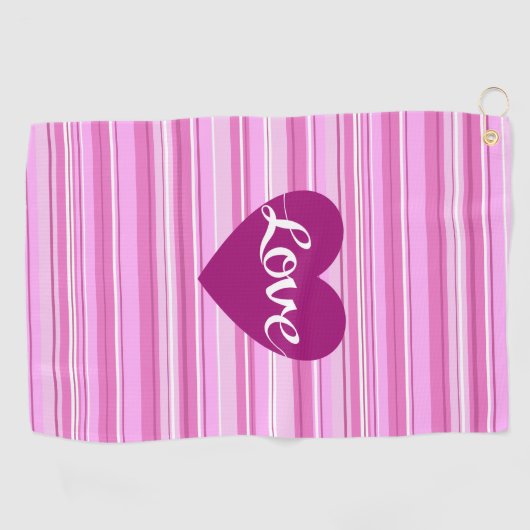 Het Manuscript & het Hart van de liefde op Pinks Golfhanddoek (Horizontaal)