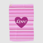 Het Manuscript & het Hart van de liefde op Pinks Golfhanddoek (Voorkant)