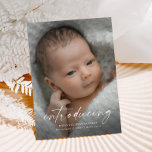 Het manuscript introduceert de Foto van de Baby Da Briefkaart<br><div class="desc">Manuscript dat de Aankondiging van de Geboorteplaats van de Foto van de Baby introduceert en Dank u kaart. De rug omvat een tweede foto en dank u bericht dat u kunt personaliseren of verwijderen als u verkiest uw dank te schrijven. Klik personalize/geef knoop uit om dit ontwerp aan te passen....</div>
