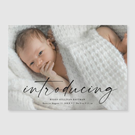 Het manuscript introduceert de Foto van de Baby Da Magnetische Uitnodiging (Voorkant)