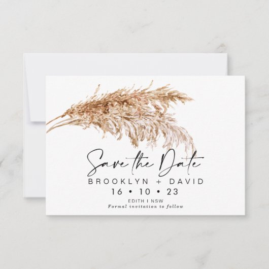 Het manuscript Pampas grass Wedding sparen de Datu Kaart (Voorkant)