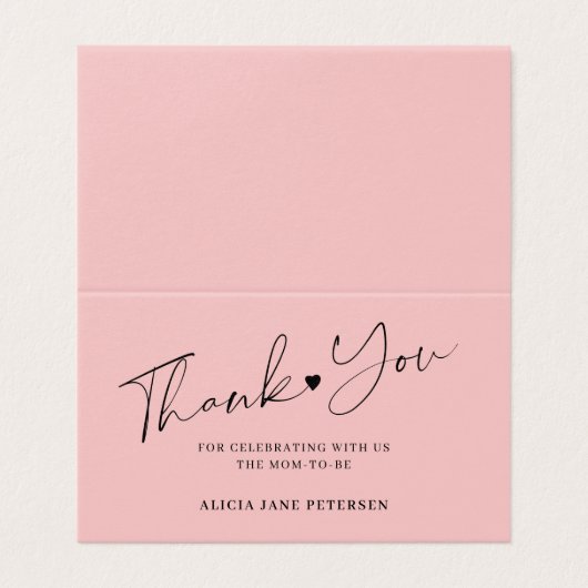 Het manuscript roze van het baby shower van de beg kaart (Buitenkant ongevouwen)