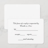 Het Manuscript RSVP van de Kaarten van de reactie  Kaartje (Voorkant / Achterkant)