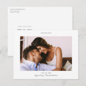 Het manuscript Stijlvolle Moderne Bieden van de Fo Aankondigingskaart (Voorkant / Achterkant)