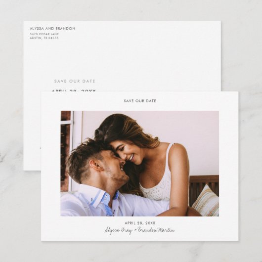 Het manuscript Stijlvolle Moderne Bieden van de Fo Aankondigingskaart (Voorkant / Achterkant)