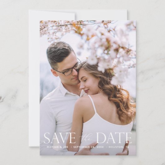 Het Manuscript V Modern 2 Foto sparen de Datum Kaart (Voorkant)