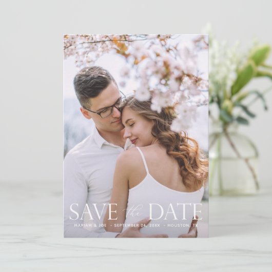 Het Manuscript V Modern 2 Foto sparen de Datum Kaart (Staand voorkant)