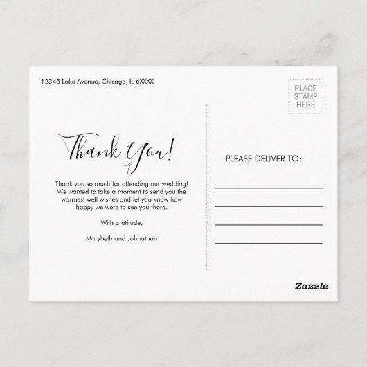 Het Manuscript van Anemone van de waterverf Dank u Briefkaart (Achterkant)