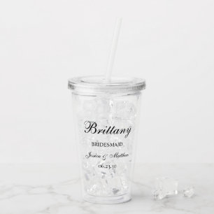 Het Manuscript van Bridesmaid Gepersonaliseerd Acryl Drinkbeker
