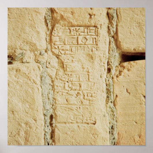 Het manuscript van Cuneiform op een palace muur Poster (Voorkant)