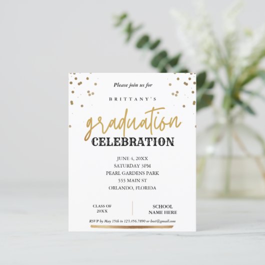 Het Manuscript van de begroting Elegant Gold Afstu (Staand voorkant)