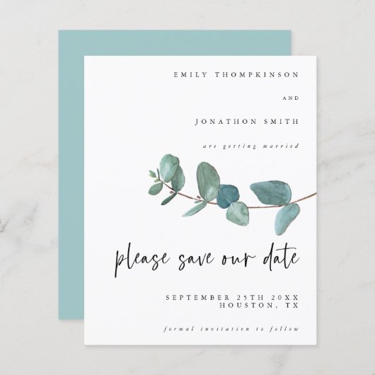 Het Manuscript van de begroting Eucalyptus Weduwen (Voorkant / Achterkant)