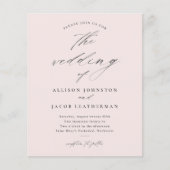 Het Manuscript van de begroting het Blush Roze Wed (Voorkant)