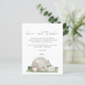 Het Manuscript van de begroting Hippo Baby shower  (Staand voorkant)