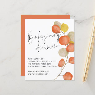 Het Manuscript van de begroting laat Thanksgiving