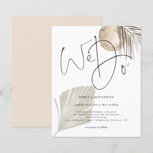 Het manuscript van de begroting wij doen Boho Pamp (Voorkant / Achterkant)