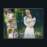 Het Manuscript van de borstel 4 Foto sparen de Nie Briefkaart<br><div class="desc">Het moderne Manuscript van de Borstel sparen de Nieuwe Duwen van de Datum het Uitgestelde Nieuwe Briefkaart van de Datum van de Weddenschap Koeling 4 van de Foto</div>