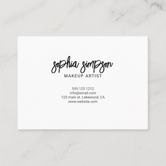 Het Manuscript van de borstel Dank u Wit Visitekaartje (Achterkant)